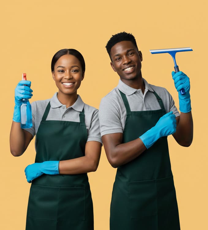 Smiling cleaners